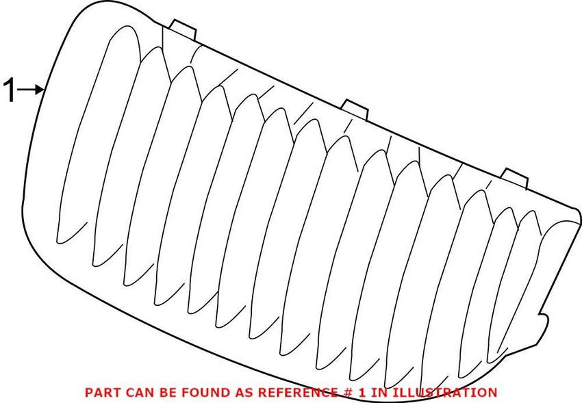 BMW Kidney Grille - Passenger Side (Black) 51712158984